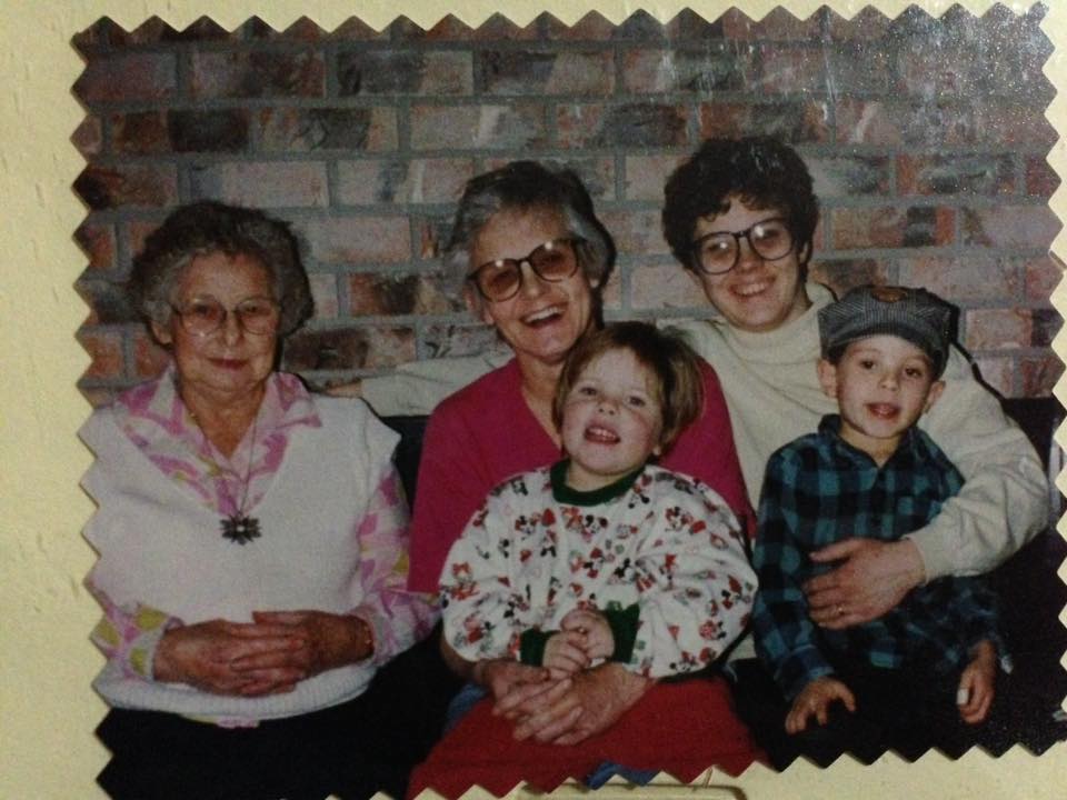 Four generations connected through family history research